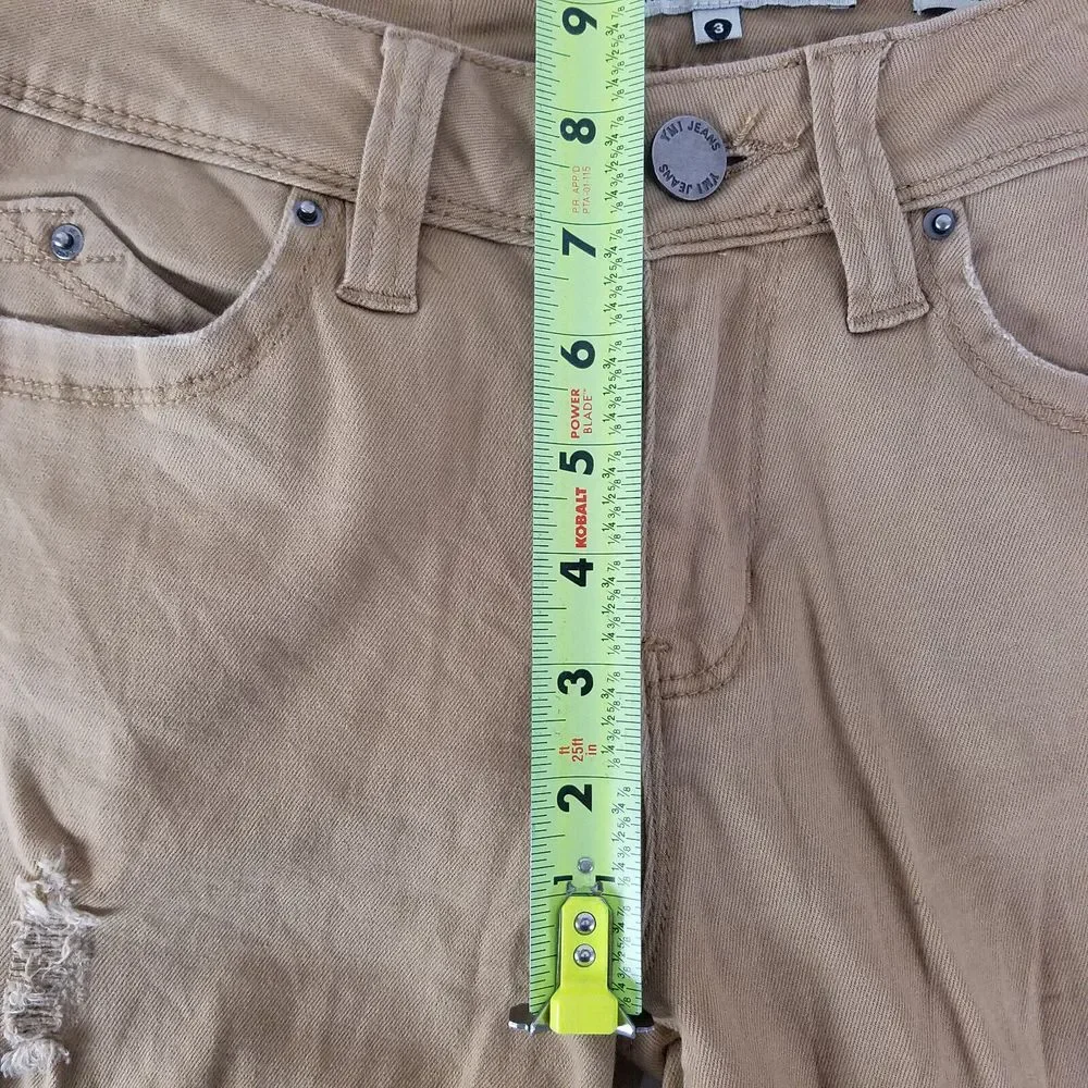 YMI Jeans‎ Juniors 3 Brown Low Rise Womens Distressed Skinny Leg Denim